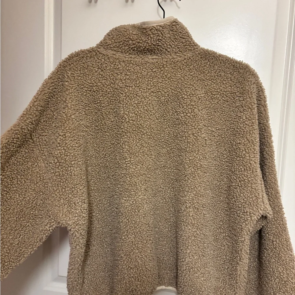 Old Navy Tan Sherpa Hoodie - Picture 3 of 7